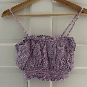Purple Floral Crop Top
